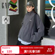 蓋璞（GAP）女裝2025秋季新款刺繡logo搖粒絨寬松百搭拉鏈立領(lǐng)外套 灰色 S (160/84A)亞洲尺碼【偏大,建議拍小一碼】