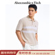 Abercrombie & Fitch【條紋POLO】小麋鹿圖案男裝25夏季美式POLO短袖T恤124-5299 淡咖色 S (175/92A)