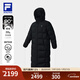FILA 斐樂(lè )90鵝絨|官方情侶款長(cháng)款羽絨服2025冬新款健身運動(dòng)連帽外套 正黑色-BK L 175/96A/L