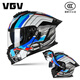 VGV摩托車(chē)揭面盔3C認證外賣(mài)四季機車(chē)三合一藍牙頭盔 先鋒藍XXL