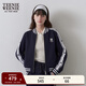 Teenie Weenie小熊春季休閑休閑學(xué)院風(fēng)修身短款棒球外套上衣女 藏青色 S (160)