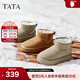 他她（TATA）孫樂(lè )言同款絨絨靴雪地靴女鞋加絨保暖冬厚底棉鞋CWX01DD5 灰駝（毛里）（筒高10cm） 38