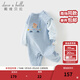 戴維貝拉（DAVE＆BELLA）新生兒假兩件爬服0-6個(gè)月寶寶衣服春季新款小童連體衣嬰兒睡衣 夾花藍【現貨】 90cm （建議身高80-90cm）