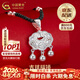 中國黃金足銀平安鎖項鏈長(cháng)命銀鎖鏤空時(shí)尚情人節生日禮情人節禮物送女朋友 【代寫(xiě)賀卡+證書(shū)】足銀平安鎖+銀珠黑繩