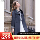 百圖betu女裝2025秋季新款風(fēng)衣立領(lǐng)仿單寧寬松文藝風(fēng)外套女2508T96 深牛仔藍 XS