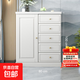 中式實(shí)木斗柜五斗柜餐廳柜落地家用臥室儲物柜客廳簡(jiǎn)約收納抽屜柜 象牙白【一門(mén)五斗】80X40X100cm