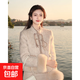 秋冬搭配一整套盤(pán)扣國風(fēng)外套上衣半身裙兩件套高級時(shí)裝套裝MN 卡其色 S 85-100斤