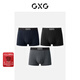 GXG男士?jì)妊潯?條裝】 透氣平角褲內襠抑菌內褲男 25年夏季新品 黑色/深灰/藏青 XL