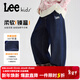 Lee童裝兒童時(shí)尚水洗牛仔褲子女童2025年冬季加絨直筒長(cháng)褲中大童 深藍 150
