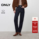 ONLY2025冬季新款磨毛高腰男友褲九分錐形褲牛仔褲女|125449003 J37 1000洗水藍牛仔 M M標準褲長(cháng)