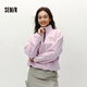 森馬（Semir）衛衣女秋冬季中長(cháng)款寬松立領(lǐng)抓絨上衣刺繡撞色連帽舒適內搭學(xué)院風(fēng) 【A款】橡皮粉61214 M 160/84A