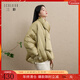 三彩【云邊月斜】2025冬季新款90白鴨絨羽絨服寬松保暖圍脖C 芥末綠 M 160/84A