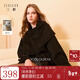 三彩【100綿羊毛】2025冬季新款圍巾領(lǐng)雙面呢大衣毛呢外套M 經(jīng)典黑 S 155/80A