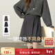 尚都比拉小個(gè)子高腰短款半身裙女冬季設計感不規則厚款A字裙氣質(zhì)百褶裙