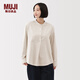 MUJI女式 法蘭絨立領(lǐng)長(cháng)袖罩衫 女士格子襯衫襯衣女裝25年冬季BC2OHC5A 象牙色 M (160/84A)