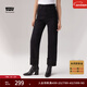 Levi's李維斯冬暖系列女士High Loose翻邊休閑簡(jiǎn)約直筒美式牛仔褲 黑色 27