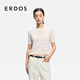 ERDOS 26早春圓領(lǐng)絲絨拉毛紗夾條短袖薄款女套衫羊絨衫 白 XL 175/92A