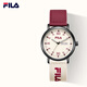 斐樂(lè )（FILA）手表女款復古風(fēng)帆布帶學(xué)生手表運動(dòng)女孩初高中生靜音考試手表 【紅色】 6835-001