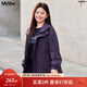 MsShe【涂層防風(fēng)外套】大碼女裝2025新款秋裝胖mm戶(hù)外連帽外套顯瘦寬松 雙層-帝王紫色現貨-適合5-20℃ XL