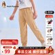 暇步士（Hush Puppies）童裝男童女童長(cháng)褲夏裝新款兒童褲子輕薄透氣男女大童休閑褲 暖卡其 140 cm
