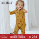 Milkbarn嬰兒信封領(lǐng)連體衣服新生兒秋冬保暖套頭哈衣寶寶爬服 麥田狐貍 90cm (18-24m)