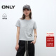 ONLY2025夏季新款純棉透氣個(gè)性做舊印花短袖正肩T恤女|125301010 G19淺灰紗色 L