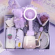 斐禮物飾38女神節實(shí)用生日禮物女生送伴手禮女伴娘公司員工結婚禮盒保溫杯 漸變紫保溫杯+陶瓷杯+杯墊+風(fēng)扇+傘+小熊毛巾 450ml 紫色漸變禮盒送小花束