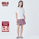 MUJI女式OBP再生尼龍裙褲褲子女款 短褲 休閑褲女裝25年夏季BE15CC5S 煙熏粉色 L （165/70A）