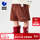 迷你巴拉男女童寶寶兒童休閑棉彈透氣褲子夏【吸濕速干短褲】 焦糖棕51103 【吸濕速干】 110