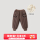 巴厘小豬兒童棉褲冬季加絨加厚長(cháng)褲寶寶休閑褲男童夾棉保暖褲秋冬女童褲子 奶咖 90