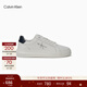 Calvin KleinJeans【新年禮物】男復古ck厚底牛皮革印花休閑運動(dòng)小白鞋老爹鞋 YAF-白色/藍色 43