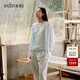 edition【高圓圓同款】襯衫女新款蕾絲花邊背心苧麻立領(lǐng)寬松襯衣兩件 K05天空藍色 S