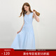 范思藍恩設計感無(wú)袖連衣裙女夏2025新款純棉后腰鏤空度假長(cháng)裙2631 冰水藍 S