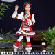 翰崎藏族兒童服裝女童西藏少數民族舞蹈演出服飾男童藏袍元旦表演服 頭飾+連衣裙+腰封+褲襪+腿套 130