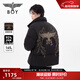 BOY LONDON【黃金羽翼】燙金翅膀黑色短款立領(lǐng)羽絨服情侶款N28904 黑色 M
