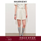 MAXRIENY【黑白優(yōu)雅主義-商場(chǎng)同款】肌理感率性撞色織帶花紗短褲 本白 L 03/38