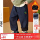 ASK JUNIOR兒童男童褲子冬裝新品薄絨保暖束腳褲小童牛仔褲
