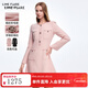 LIME FLARE萊茵福萊爾法式氣質(zhì)小香風(fēng)羊毛連衣裙2025秋季收腰設計感裙子女 石鹽粉色長(cháng)袖 S 155/76A/S