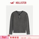 HOLLISTER【多色亨利衫】小海鷗圖案25秋冬內搭T恤男女裝324-5563 水洗黑色 S (175/92A)