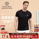 Raidy Boer/雷迪波爾【空調T】夏季男裝刺繡棉混紡短袖T恤7120 黑色 170/48/M
