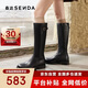 森達騎士靴女商場(chǎng)同款氣質(zhì)過(guò)膝長(cháng)筒靴XEN01DG4 黑色單里 38