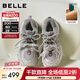 百麗（Belle）周雨彤同款藍鯨高幫老爹鞋女26春紅色商場(chǎng)厚底休閑鞋E8X1DAM6預售 紫色低幫-絨里【周雨彤同款】 37