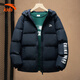 安踏兒童羽絨服男中大童2026冬季新款四防科技加厚保暖女孩面包服外套 深夜藍-2 絨子含量85% 150 充絨量138g