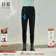 日著(zhù)休閑褲女原創(chuàng  )設計2025秋新款趣味性線(xiàn)條百搭緊身加絨款牛仔小 冬日黑 XL