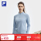 斐樂(lè ) 斐樂(lè )官方女裝針織長(cháng)袖上衣2025秋新款健身運動(dòng)半拉鏈簡(jiǎn)約長(cháng)T 新時(shí)風(fēng)淺藍-BU XL 175/92A/XL