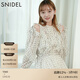 SNIDEL秋冬甜美荷葉邊露肩收腰系帶印花連衣裙SWFO244271 圓點(diǎn)圖案 M （1）