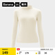 蕉內（Bananain）【趙露思同款】熱皮502++女士T恤打底衫半高領(lǐng)秋冬加絨顯瘦肌底衣 【連領(lǐng)】奶白 L