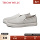 THOM WILLS休閑樂(lè )福鞋男一腳蹬男士皮鞋牛皮黑色板鞋懶人鞋舒適男鞋冬 淺灰反絨G884 38 /6碼