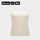 蕉內（Bananain）熱皮501+女士背心帶胸墊美背文胸吊帶內搭顯瘦抗菌抗靜電含氨基酸 奶白 M