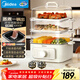 美的（Midea）電蒸鍋電火鍋電煮鍋多功能燉蒸煮一體三層14.7L大容量多用途鍋家用蒸包子鍋電熱鍋MZ-ZGE2323Z03X